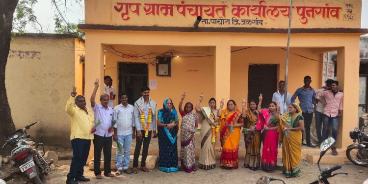 पुनगाव-मांडकी  ग्रुपग्रामपंचायत वर शिवसेनेचा भगवा