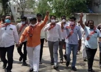 रावेरात भाजपा चे आघाडी सरकारचे गृहमंत्री अनिल देशमुख विरोधात आंदोलन