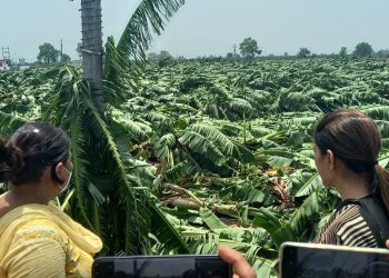 ऐनपूर ,खिर्डी,परिसरातील गावांमध्ये वादळी पावसामुळे नुकसान झालेल्या भागाची अधिकाऱ्यांसह खासदार रक्षा खडसे यांनी केली पाहणी