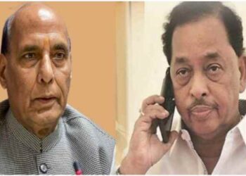 भर सभेत राजनाथ सिंह यांचा राणेंना फोन, राणे म्हणाले…..