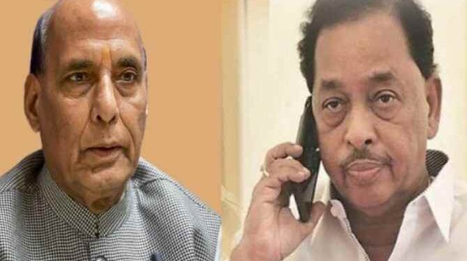 भर सभेत राजनाथ सिंह यांचा राणेंना फोन, राणे म्हणाले…..