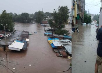 चाळीसगावात अतिवृष्टी ! शहरात पाणी घुसलं, अनेक गावांचा संपर्क तुटला