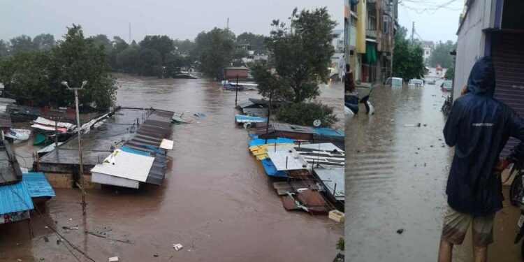 चाळीसगावात अतिवृष्टी ! शहरात पाणी घुसलं, अनेक गावांचा संपर्क तुटला