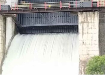 बोरी धरणाचा एक दरवाजा उघडला