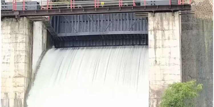 बोरी धरणाचा एक दरवाजा उघडला