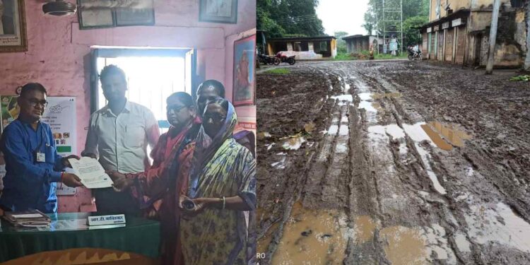 विरावली येथील मुख्य रस्त्यासाठी ग्रा.पं.सदस्यांचे ग्रामसेवकांना निवेदन