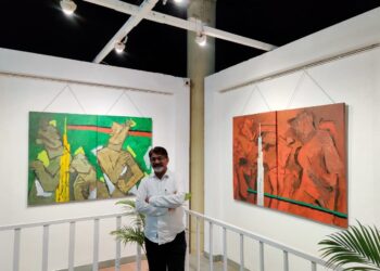 ‘भाऊंना भावांजली’ महोत्सवांतर्गत ‘लाॅकडाऊन डायरी’ चित्र प्रदर्शनाचे उद्घाटन