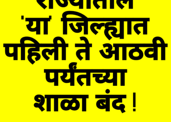 कोरोना इफेक्ट ; राज्यातील ‘या’ जिल्ह्यात पहिली ते आठवी पर्यंतच्या शाळा बंद !