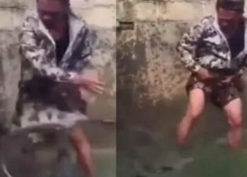 ..अन् मगरींनी भरलेल्या तलावात त्याने घेतली उडी, पहा अंगावर काटा आणणारा व्हिडीओ