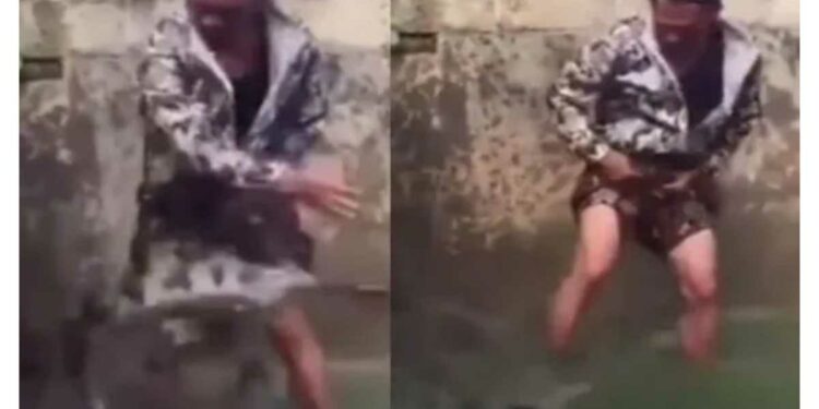 ..अन् मगरींनी भरलेल्या तलावात त्याने घेतली उडी, पहा अंगावर काटा आणणारा व्हिडीओ