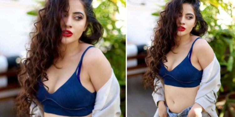 उर्फी जावेदने कॅमेऱ्यासमोर जीन्सचे बटण उघडून केले फोटो क्लिक