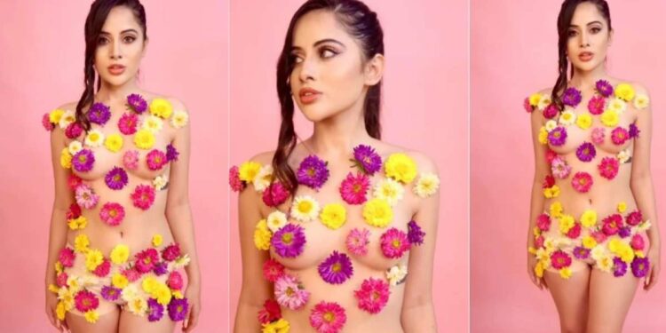 आता तर हद्दच झाली! अंगावर फुले चिकटवून उर्फी जावेदने ओलांडली बोल्डनेसची मर्यादा, पहा Video