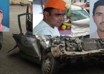खासगी बसची कारला धडक ! भावी नवरदेवासह तिघांचा मृत्यू