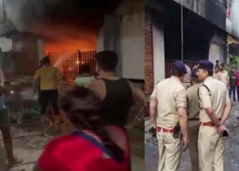 तीन मजली इमारतीला भीषण आग, ७ जणांचा होरपळून मृत्यू