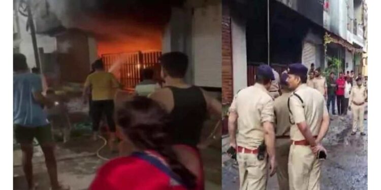 तीन मजली इमारतीला भीषण आग, ७ जणांचा होरपळून मृत्यू