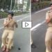 Video ! मुंबई पोलीस कर्मचाऱ्याने रस्त्याच्या मधोमध बसून ही धून वाजवली, ऐकून लोक झाले खूश