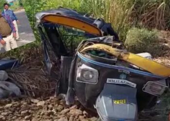 भीषण अपघात : कंटेनरची रिक्षाला धडक, 2 विद्यार्थ्यांसह 6 जणांचा मृत्यू