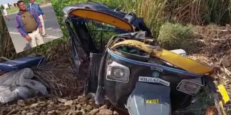 भीषण अपघात : कंटेनरची रिक्षाला धडक, 2 विद्यार्थ्यांसह 6 जणांचा मृत्यू