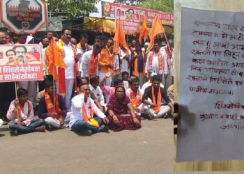 उद्धव ठाकरेंच्या समर्थनार्थ भडगावात युवासेनेचे अनोखे आंदोलन ; रक्ताने लिहिले पत्र
