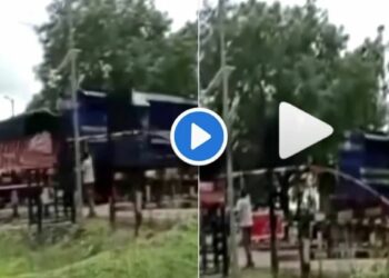 भरधाव ट्रेनची ट्रकला धडक; अपघाताचा धक्कादायक VIDEO समोर