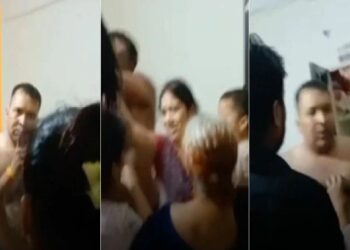 शिपाई महिलेशी करत होता रोमान्स.. पत्नीने रंगेहात पकडले, नंतर काय झालं पहा Video