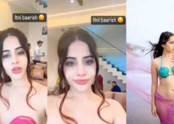 उर्फी जावेदचा आणखी एक बोल्ड लूक ; बिकिनी ऐवजी गुलाबी कॉइल केला परिधान