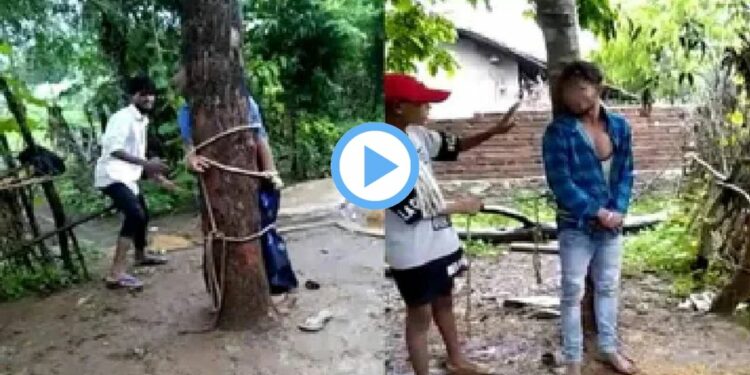 अति भयंकर ; मित्राकडून लिफ्ट घेतल्याचा राग, महिलेला झाडाला बांधून बेदम मारहाण, Video व्हायरल