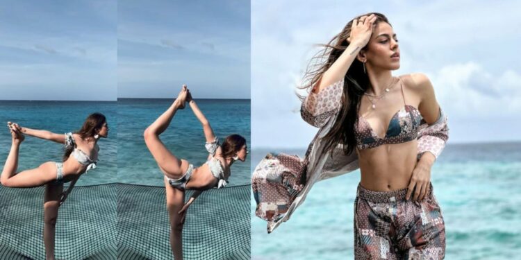 बीचवर बिकिनी घालून या अभिनेत्रीने केला योगा, व्हिडिओ पाहून तुमचेही उडतील हौश