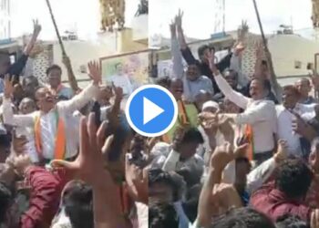 ..अन् कार्यकर्त्यांच्या आग्रहाखातर महाजनांनी धरला ठेका