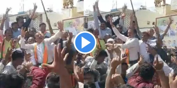 ..अन् कार्यकर्त्यांच्या आग्रहाखातर महाजनांनी धरला ठेका