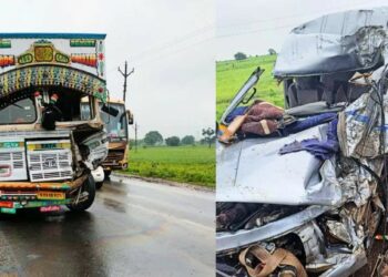 भीषण अपघात ! शाळेत जाणाऱ्या मुलांची जीप ट्रकला धडकली, 4 मुलांचा मृत्यू