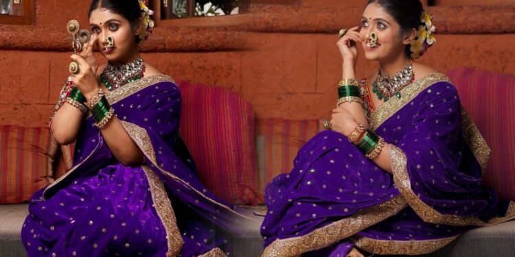 जांभळ्या रंगाची साडी, हिरव्या बांगड्या अन्.. रिंकू राजगुरूचं मराठमोळ्या थाटातील फोटोशूट