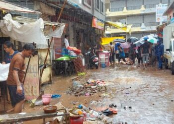 नाशिक जिल्ह्यातील ढगफुटी ; पावसानं हाहाकार माजवला, व्हिडीओ, फोटो पाहून समजेल…