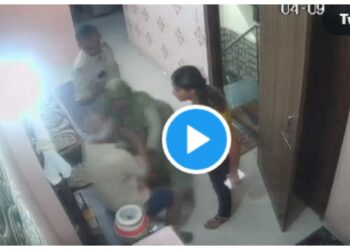 महिला पीएसआयने केली वृद्ध सासऱ्याला लाथा-बुक्क्यांनी मारहाण ; Video व्हायरल