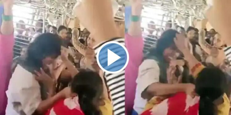 अहो आंटी, सोडा.. मुंबई लोकलमधील महिलांच्या तुफान हाणामारीचा व्हिडिओ व्हायरल