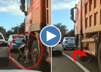 काय नशीबवान मुलगी आहे! स्कूटी ट्रकखाली आली पण ती.. पहा ‘हा’ VIDEO