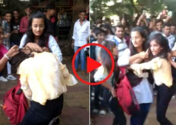 कॉलेजच्या आवारातच मुलींची ‘दंगल’ ; हाणामारीचा VIDEO व्हायरल..
