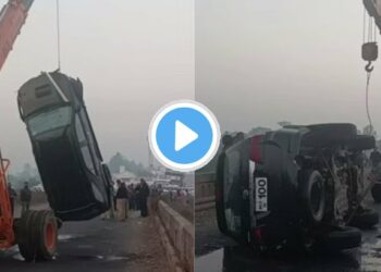 राज्यातल्या भाजप आमदाराच्या वाहनाला भीषण अपघात, थरकाप उडवणारा VIDEO समोर