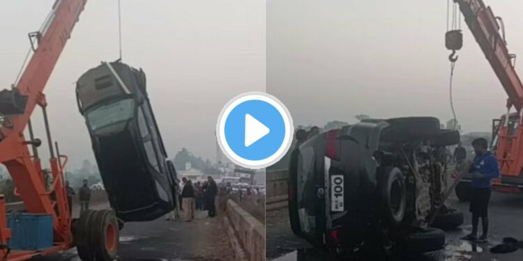 राज्यातल्या भाजप आमदाराच्या वाहनाला भीषण अपघात, थरकाप उडवणारा VIDEO समोर