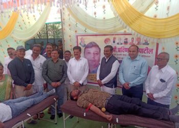 प्रविणसिहं पाटील यांच्या वाढदिवसा निमित्त रक्तदान शिबिराला उत्स्फूर्त प्रतिसाद