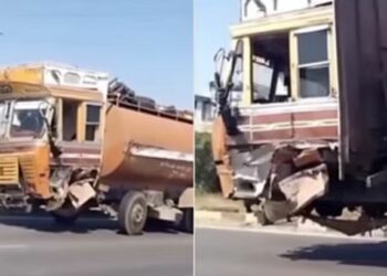 हे काय..! चक्क चाक नसलेला ट्रक धावतोय रस्त्यावर, व्हिडीओ पाहून तुम्हीही चक्रावून जाल