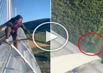 खतरनाक..! हजारो फुट उंचावरून तरुणीनं मारली उडी, थरारक स्टंट पाहून व्हाल शॉक