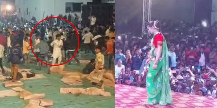 गौतमी पाटीलच्या कार्यक्रमात तुफान राडा ; पोलिसांचा हुल्लडबाजांवर लाठीचार्ज, VIDEO व्हायरल