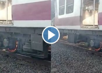 VIDEO मुंबईत द बर्निंग ट्रेनचा थरार! धूर निघू लागताच अन्…