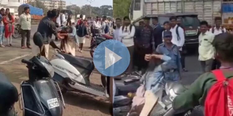 दोन तरुणी भर रस्त्यात भिडल्या ; हाणामारीचा हा VIDEO पाहून तुम्ही थक्क व्हाल
