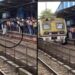 कुत्र्याला वाचवण्यासाठी तरुणाने रुळावर उडी मारली, तितक्यात अचानक आली ट्रेन, मग… पहा VIDEO