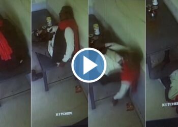 जेवण करताना असता टोल कर्मचाऱ्याचा अवघ्या 2 सेकंदात झाला मृत्यू ; पहा मृत्यूचा LIVE VIDEO