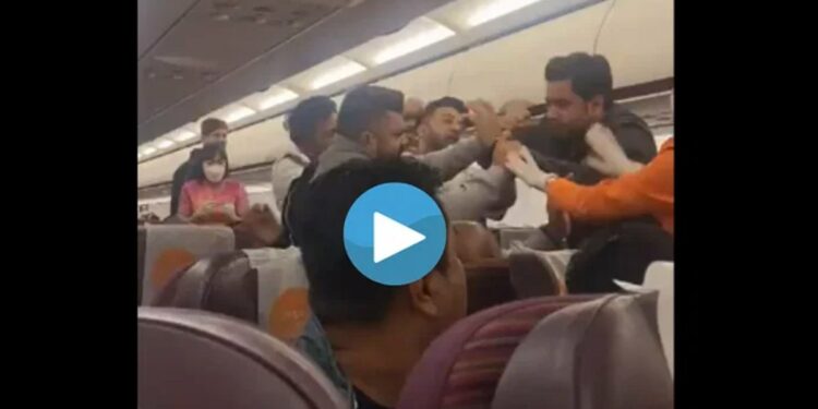 विमानात प्रवाशांमध्ये झालेल्या तुफान राड्याचा व्हिडीओ व्हायरल