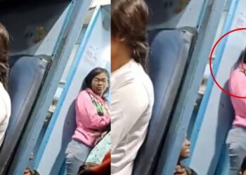 ट्रेनमध्ये तरुणीचं धक्कादायक कृत्य ; VIDEO झाला तुफान व्हायरल