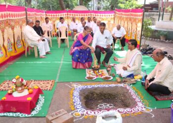 मु.जे.महाविद्यालयाच्या मुलांच्या वसतिगृहाच्या नवीन इमारतीचे भूमिपूजन